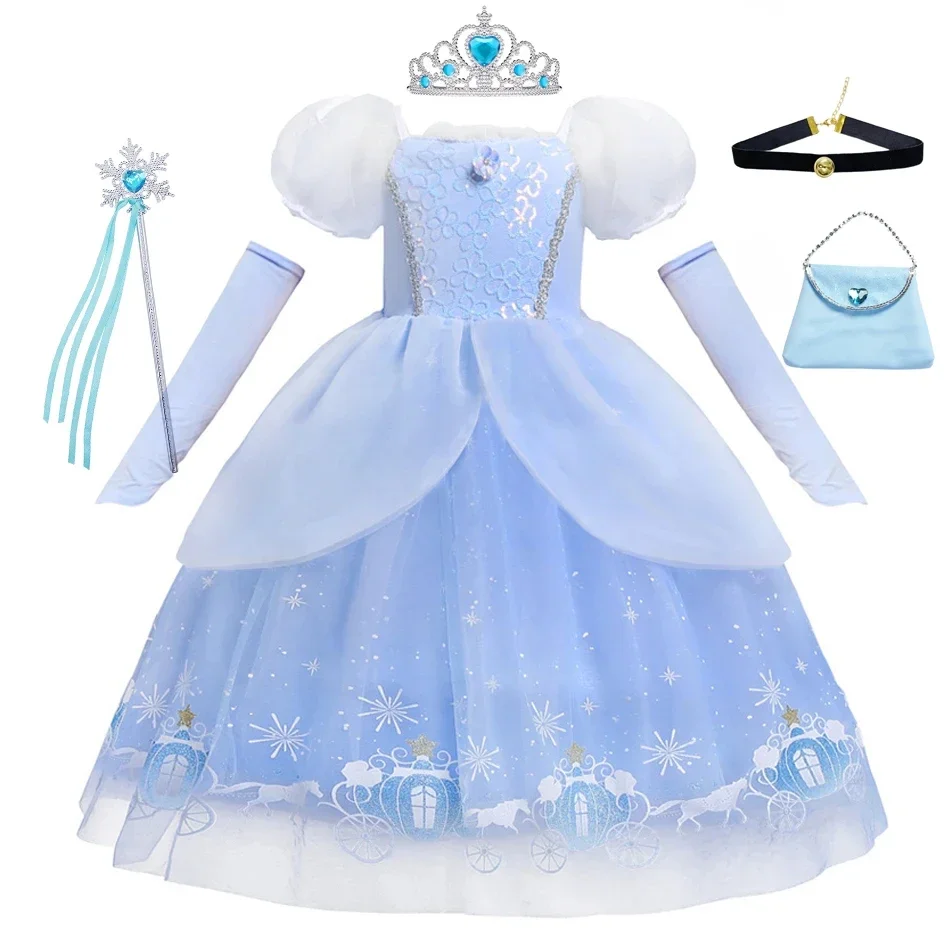 Summer Clothing Gifts - Vestido de princesa Cenicienta para niña,