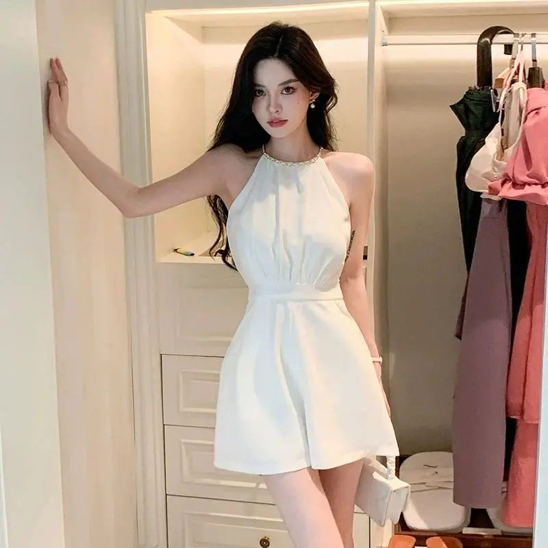 Summer Light Clothing - Pantalones cortos blancos geniales para mujer,