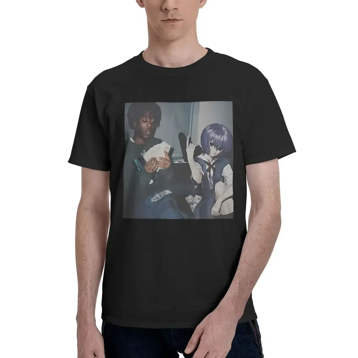 Summer Clothing Deals - Rei Ayanami Thug Meme 100% algodón,