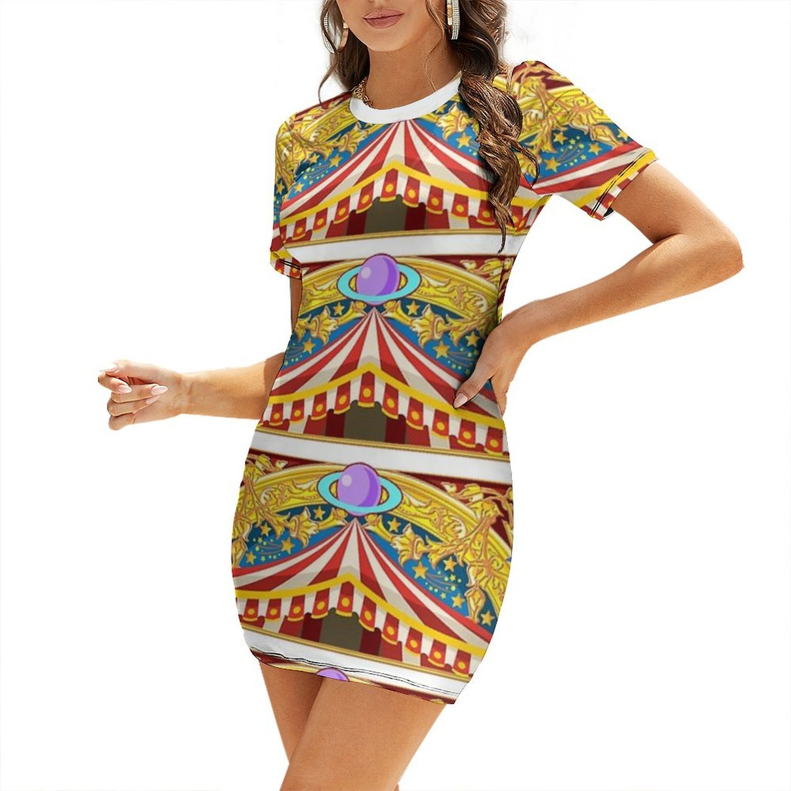 Summer Clothing Banner - Vestido de manga corta con estampado