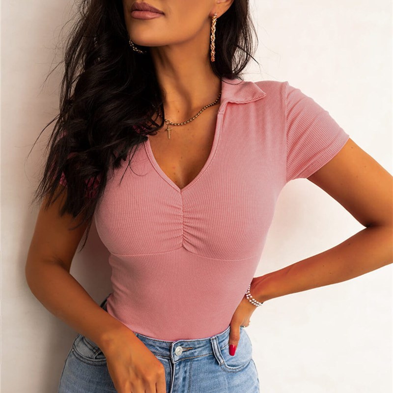 Camiseta de manga corta con cu - Summer Clothing Deals reseña y precio
