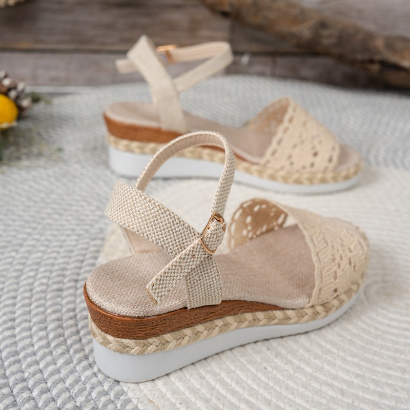 Sandalias de cuña de encaje pa - Espadrille Sandal Women reseña y precio