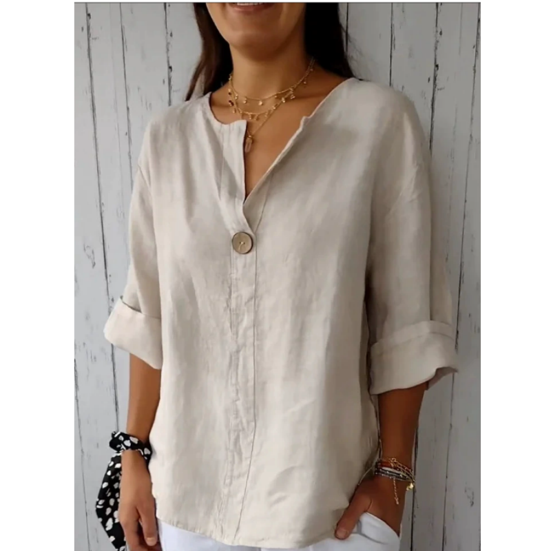 Camisa Holgada con Botones y C - Summer Clothing Plus reseña y precio