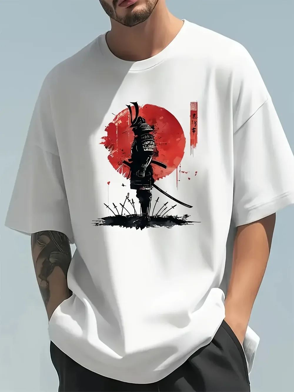 Camiseta informal holgada con  - Japanese Summer Clothing Men reseña y precio