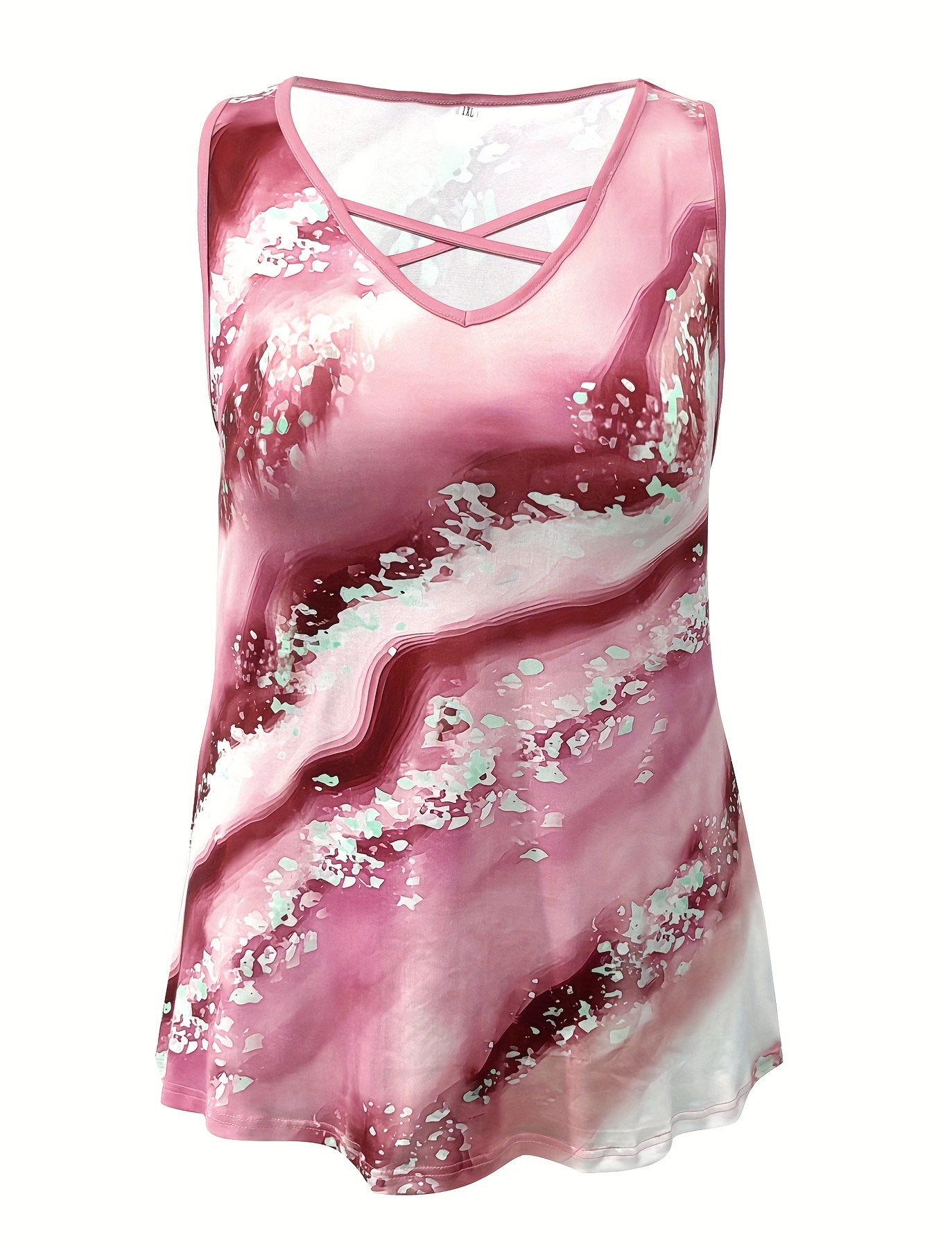 Camiseta sin mangas con estamp - Summer Clothing Plus reseña y precio
