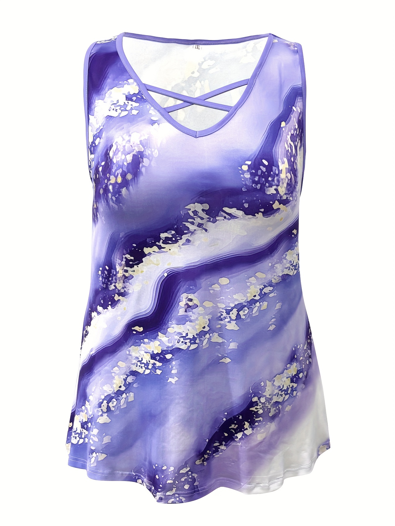 Camiseta sin mangas con estamp - Summer Clothing Plus reseña y precio